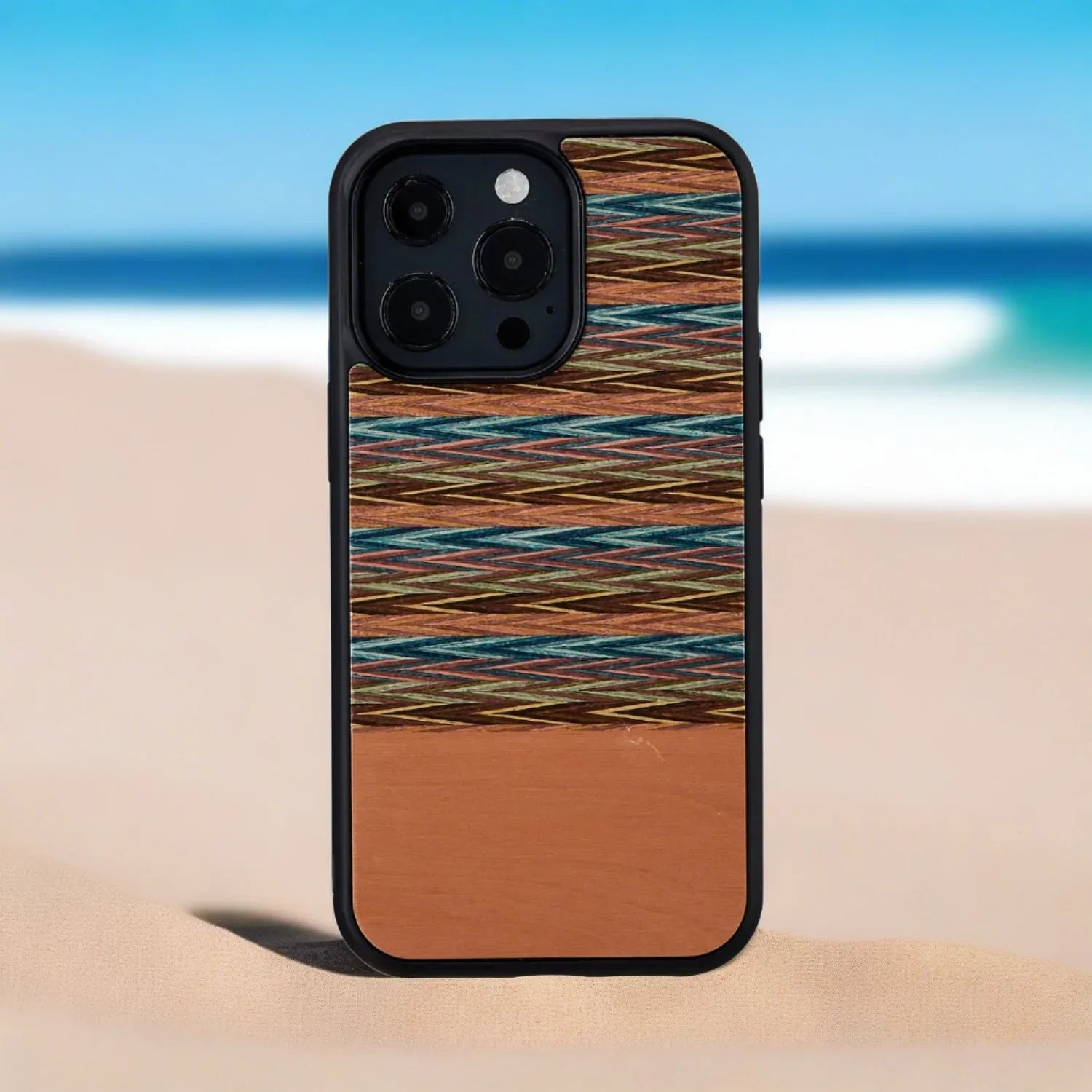 Man & Wood Series Cover For iPhone 13 Pro - Browny Check - Tashqila Man & Wood Series Cover For iPhone 13 Pro - Browny Check - Tashqila